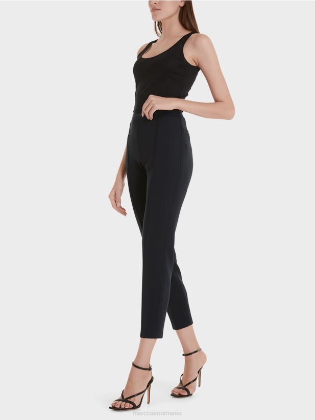 pantaloni din jerse stretch Marc Cain albastru miezul nopții îmbrăcăminte 4826HH737