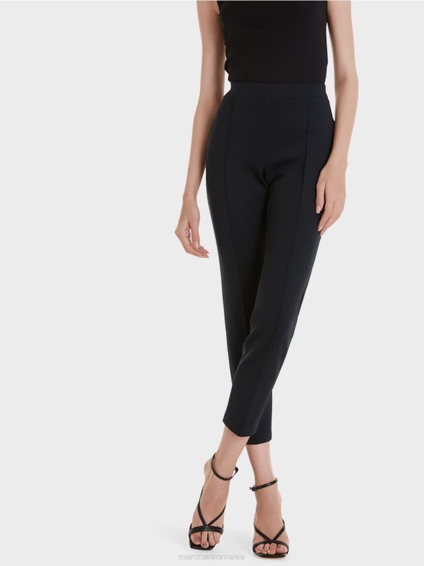 pantaloni din jerse stretch Marc Cain albastru miezul nopții îmbrăcăminte 4826HH737