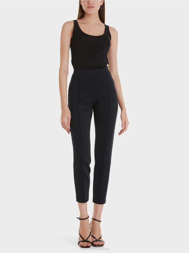 pantaloni din jerse stretch Marc Cain albastru miezul nopții îmbrăcăminte 4826HH737