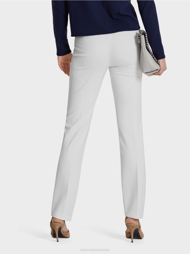 pantaloni din jerseu fin Marc Cain aproape alb îmbrăcăminte 4826HH746