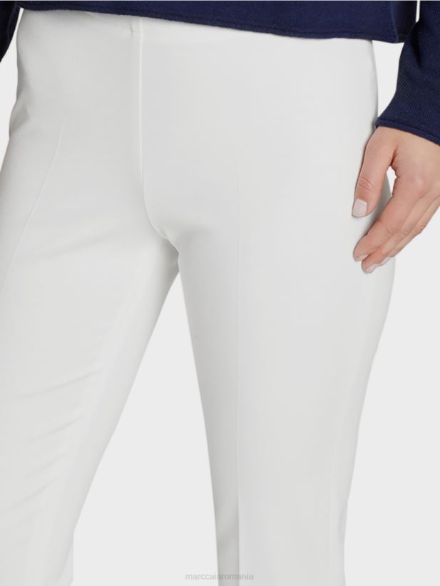 pantaloni din jerseu fin Marc Cain aproape alb îmbrăcăminte 4826HH746
