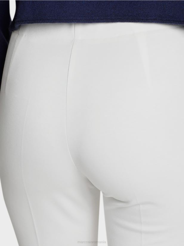 pantaloni din jerseu fin Marc Cain aproape alb îmbrăcăminte 4826HH746