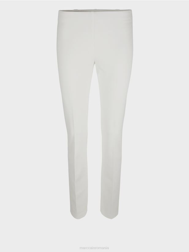 pantaloni din jerseu fin Marc Cain aproape alb îmbrăcăminte 4826HH746