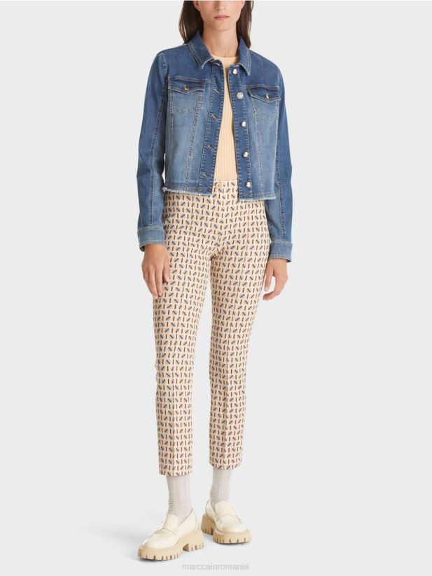 pantaloni din jerseu stretch Sydney Marc Cain crema inchisa îmbrăcăminte 4826HH549