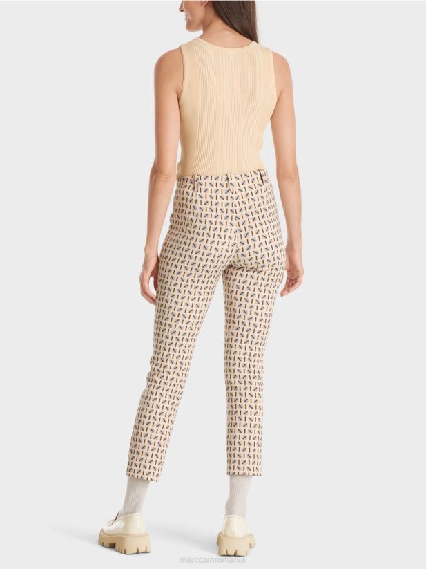 pantaloni din jerseu stretch Sydney Marc Cain crema inchisa îmbrăcăminte 4826HH549