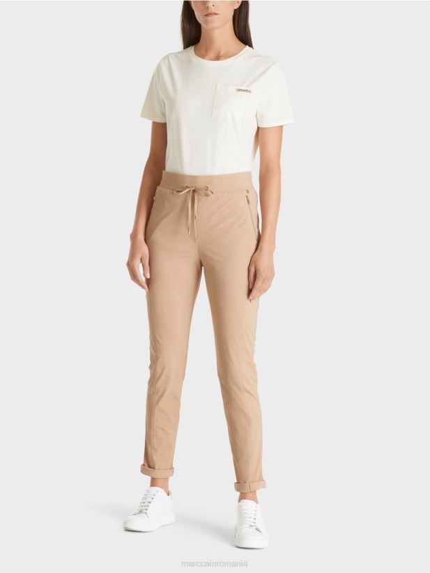 pantaloni din stofă elastică ribera Marc Cain granola îmbrăcăminte 4826HH726