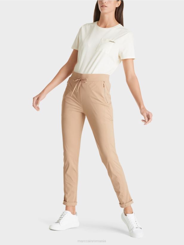 pantaloni din stofă elastică ribera Marc Cain granola îmbrăcăminte 4826HH726