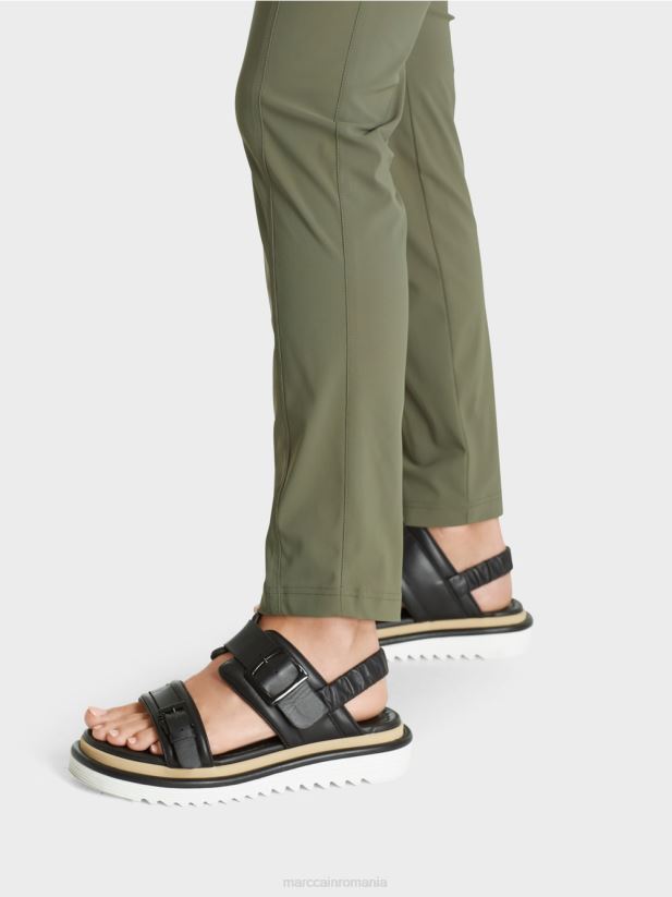 pantaloni din stofă elastică ribera Marc Cain junglă adâncă îmbrăcăminte 4826HH727