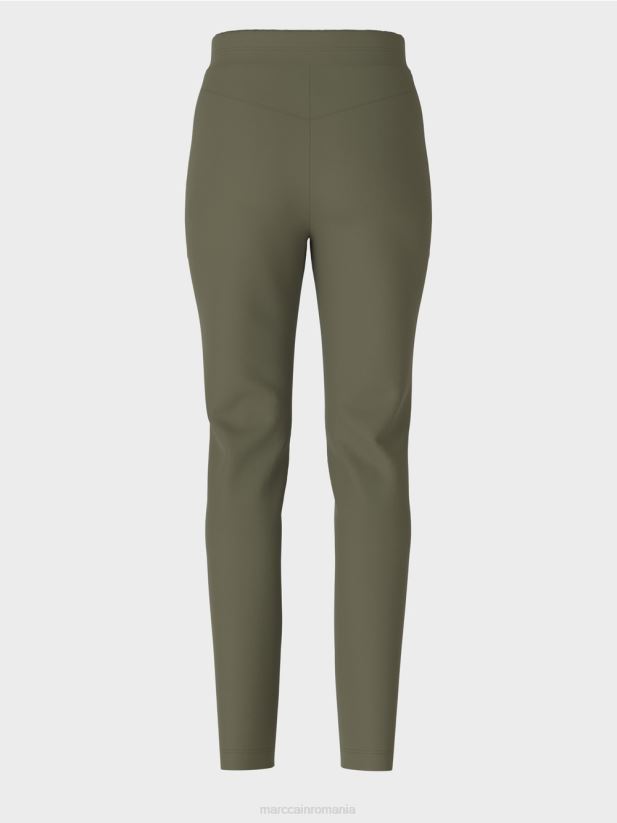 pantaloni din stofă elastică ribera Marc Cain junglă adâncă îmbrăcăminte 4826HH727
