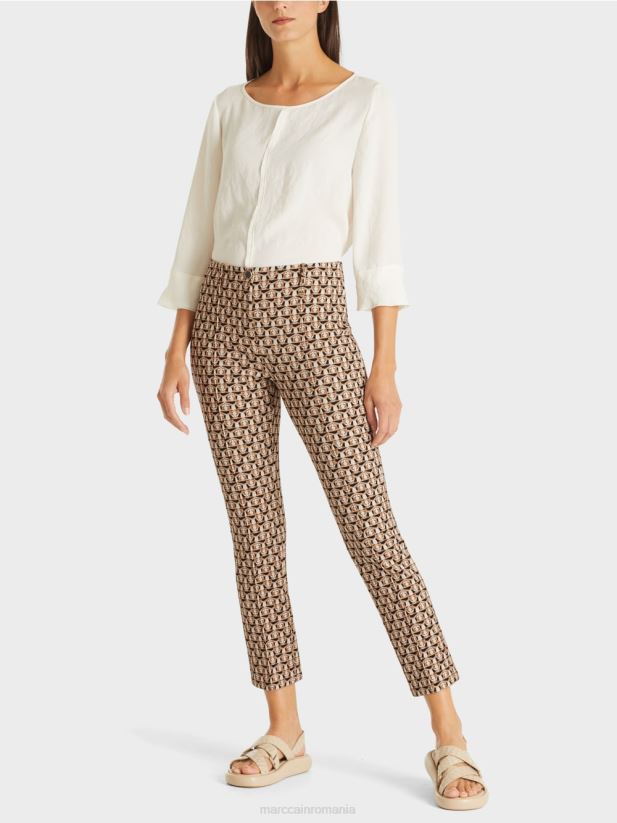 pantaloni din stofă stretch sydney - cap de leu Marc Cain granola îmbrăcăminte 4826HH730