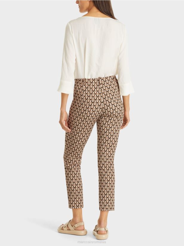 pantaloni din stofă stretch sydney - cap de leu Marc Cain granola îmbrăcăminte 4826HH730