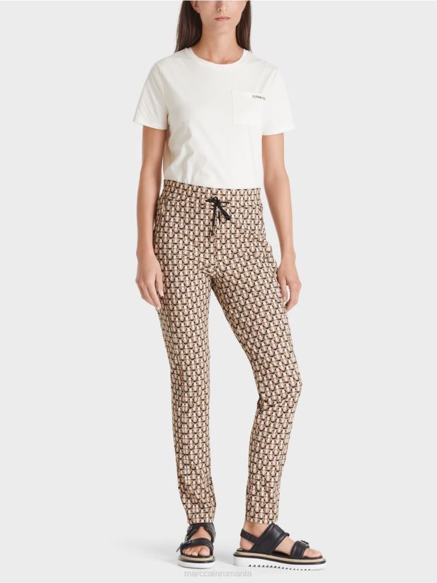 pantaloni din stofa stretch ribera - cap de leu Marc Cain granola îmbrăcăminte 4826HH724