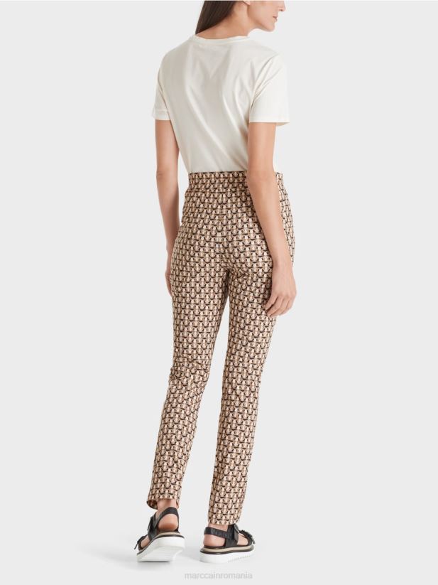 pantaloni din stofa stretch ribera - cap de leu Marc Cain granola îmbrăcăminte 4826HH724