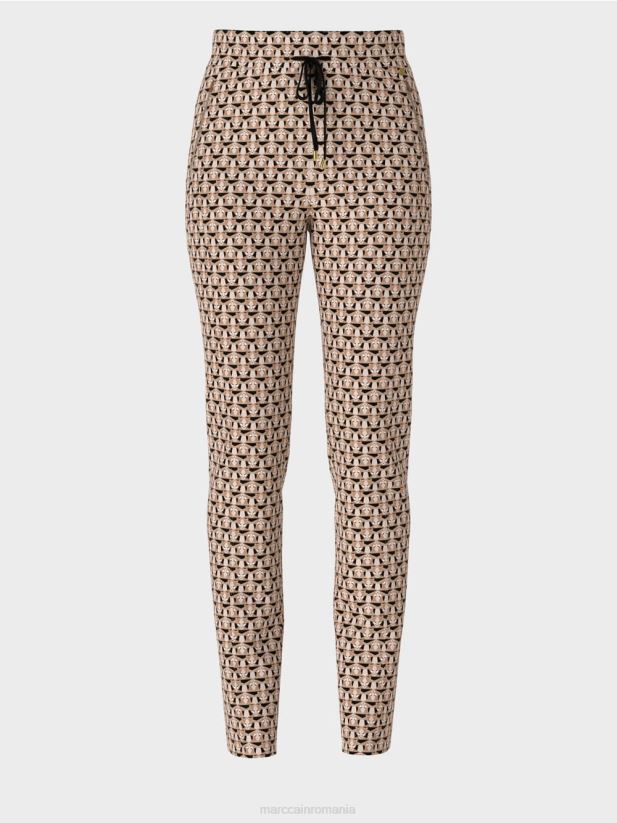 pantaloni din stofa stretch ribera - cap de leu Marc Cain granola îmbrăcăminte 4826HH724