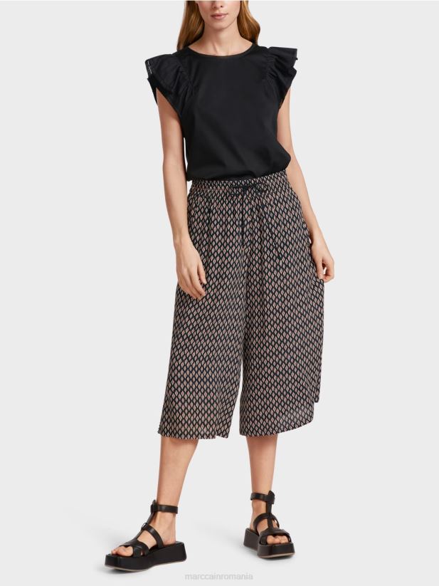 pantaloni din vascoza Marc Cain negru îmbrăcăminte 4826HH608