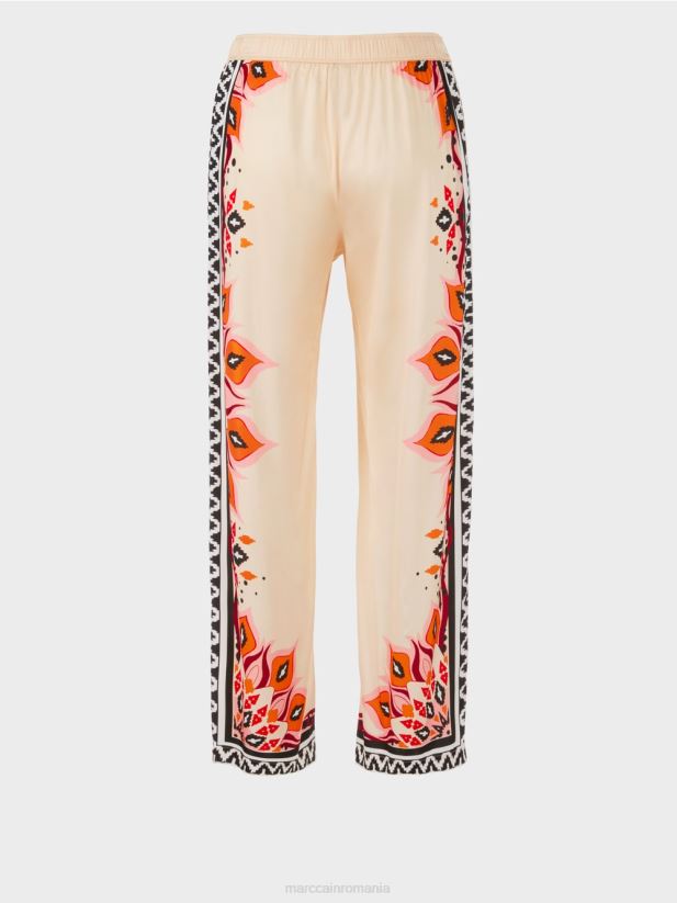 pantaloni din vascoza cu modele mixte Marc Cain rosu intens îmbrăcăminte 4826HH606