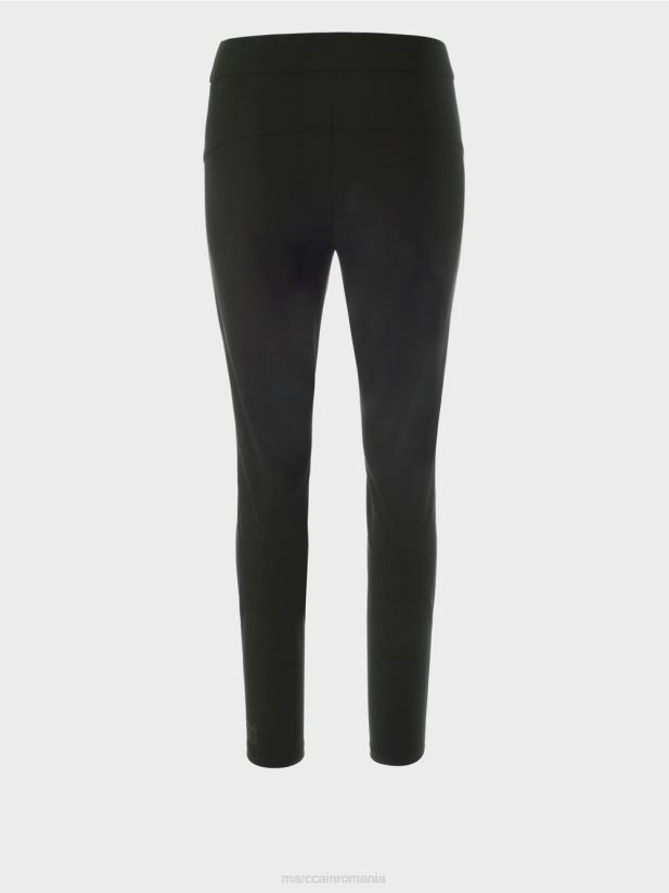 pantaloni distractive din piele sinnar Marc Cain negru îmbrăcăminte 4826HH533
