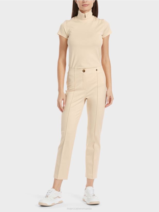 pantaloni eleganti din jersey Sydney Marc Cain crema inchisa îmbrăcăminte 4826HH593