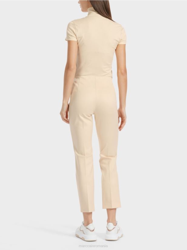 pantaloni eleganti din jersey Sydney Marc Cain crema inchisa îmbrăcăminte 4826HH593