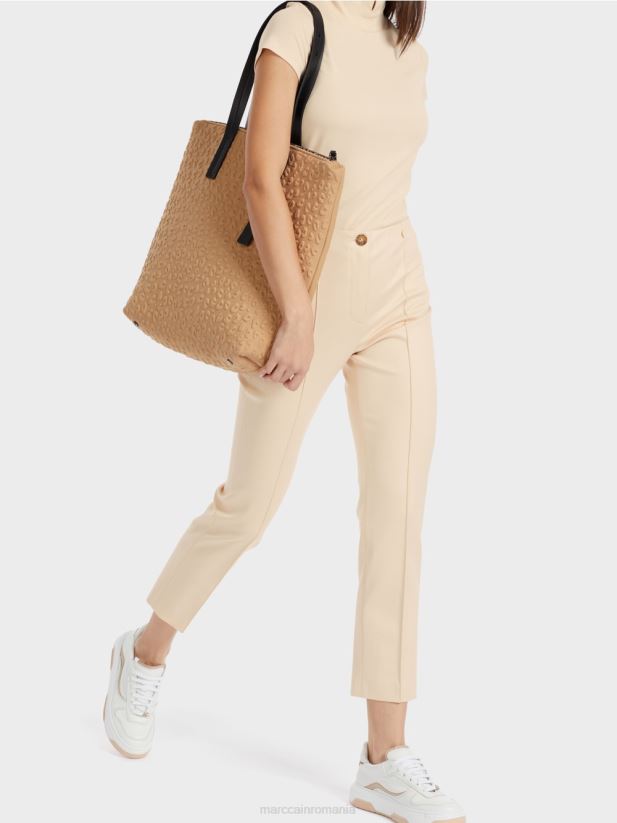 pantaloni eleganti din jersey Sydney Marc Cain crema inchisa îmbrăcăminte 4826HH593