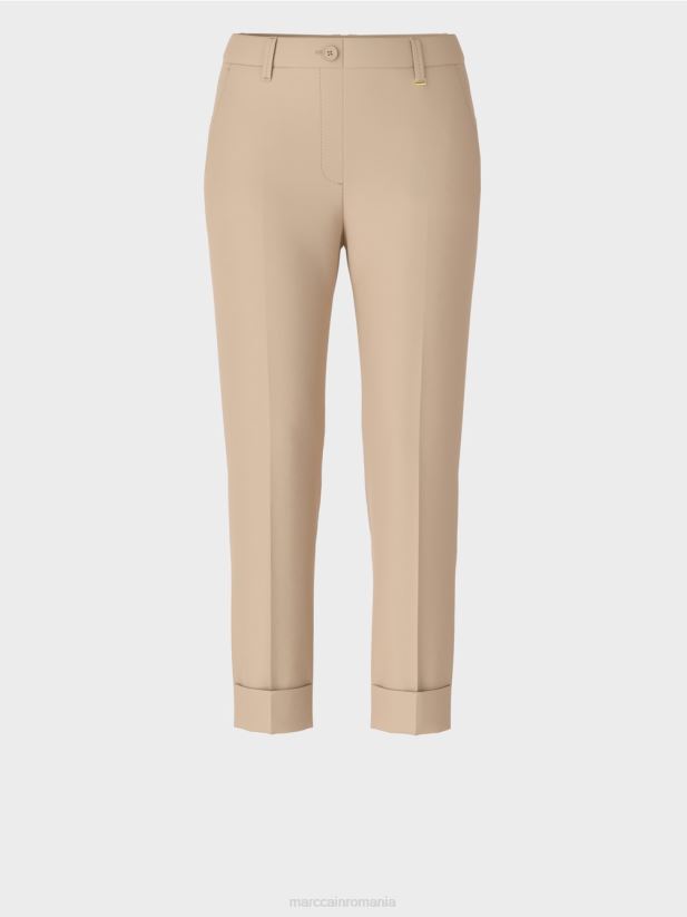 pantaloni franca cu cute și manșetă Marc Cain nisip adânc îmbrăcăminte 4826HH664