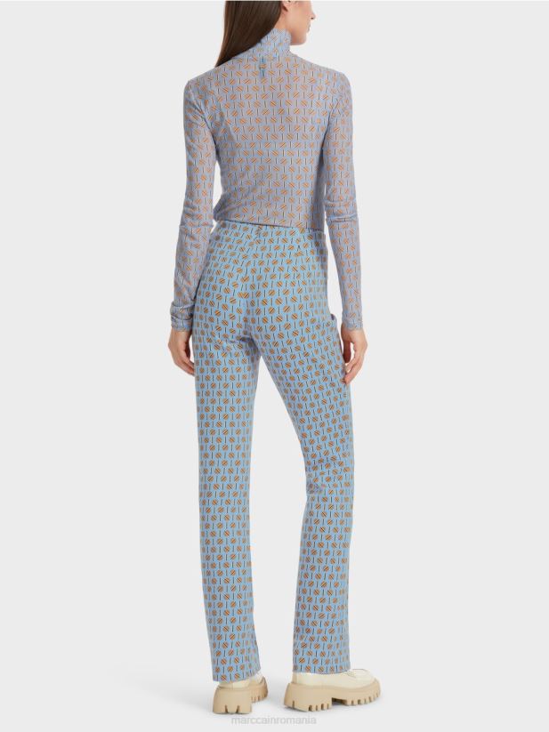 pantaloni frederica cu imprimeu grafic Marc Cain cer întunecat de vară îmbrăcăminte 4826HH554