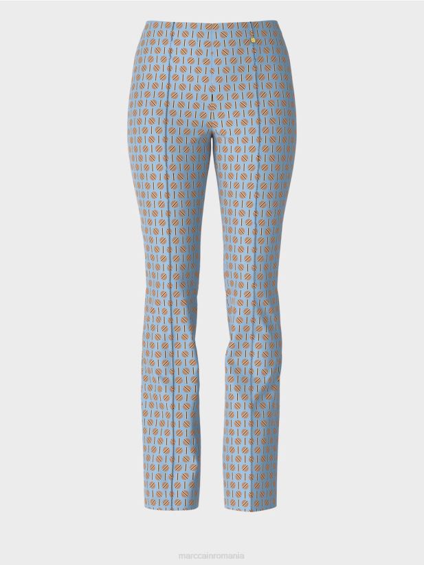 pantaloni frederica cu imprimeu grafic Marc Cain cer întunecat de vară îmbrăcăminte 4826HH554