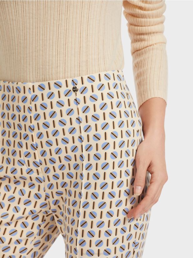 pantaloni frederica cu imprimeu grafic Marc Cain crema inchisa îmbrăcăminte 4826HH555