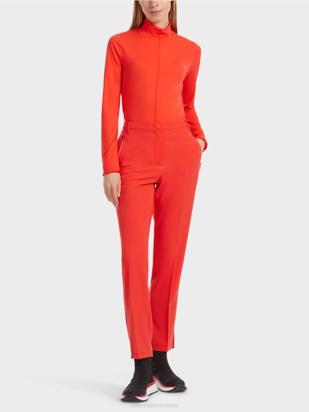 pantaloni fushun cu fante laterale Marc Cain campari îmbrăcăminte 4826HH537