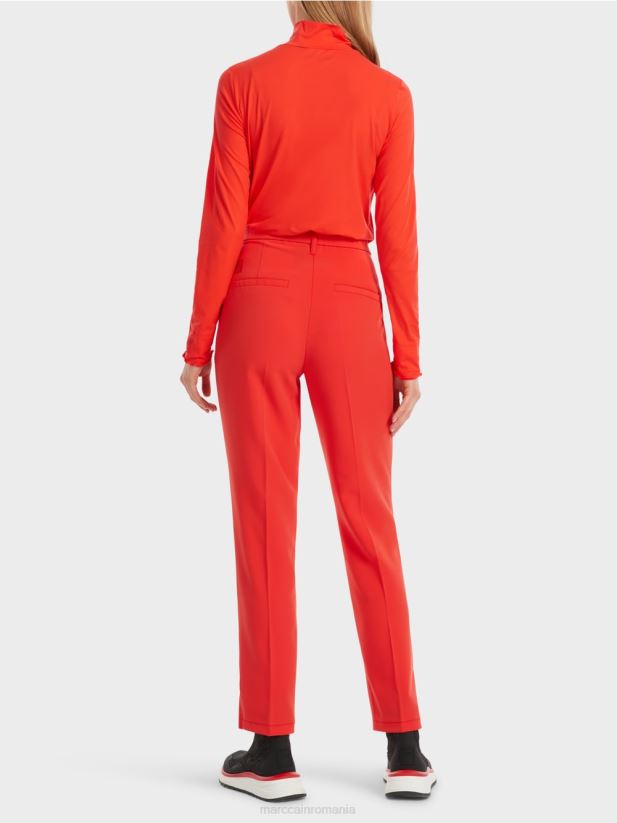 pantaloni fushun cu fante laterale Marc Cain campari îmbrăcăminte 4826HH537