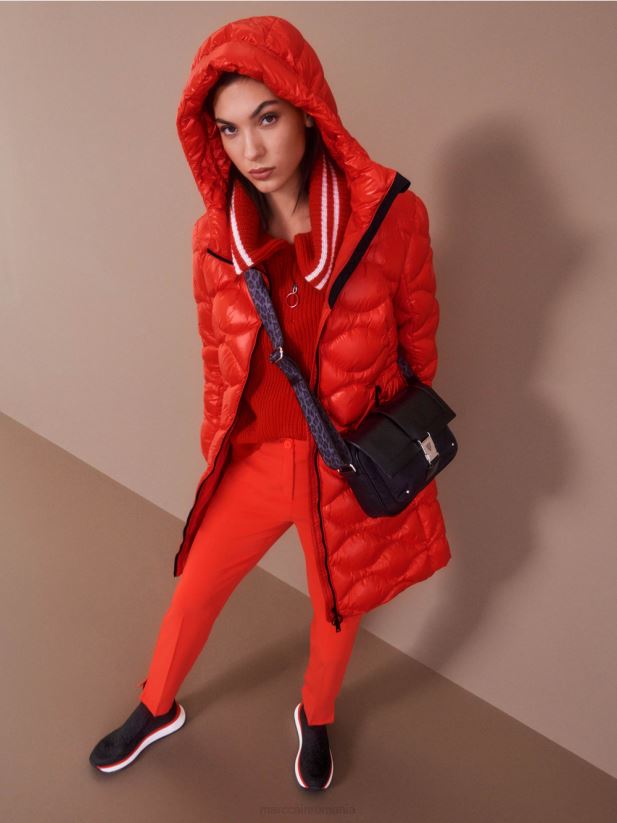 pantaloni fushun cu fante laterale Marc Cain campari îmbrăcăminte 4826HH537