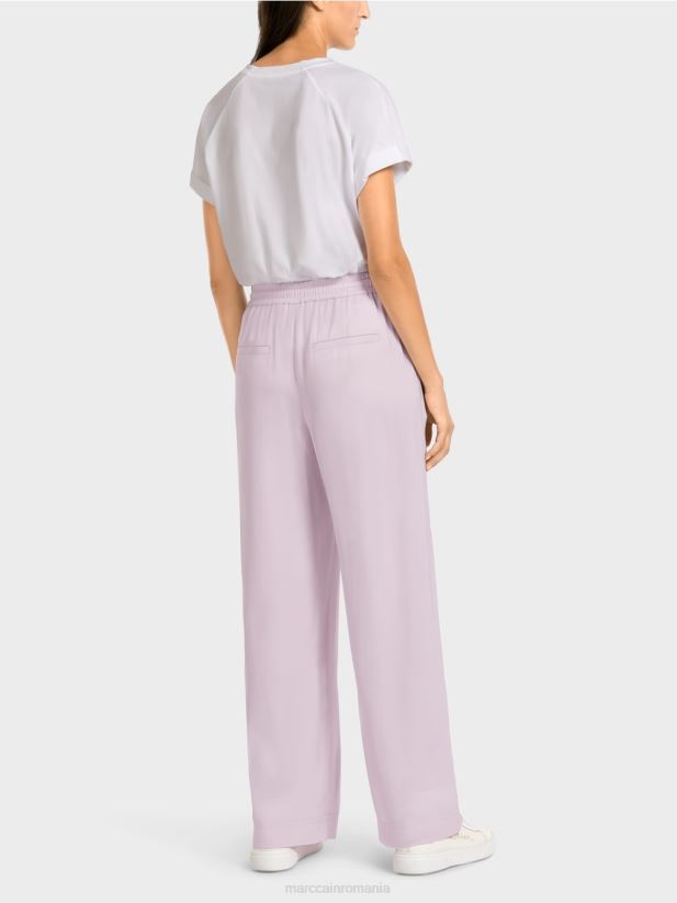 pantaloni largi cu talie de jogger Marc Cain lavandă ușoară îmbrăcăminte 4826HH682