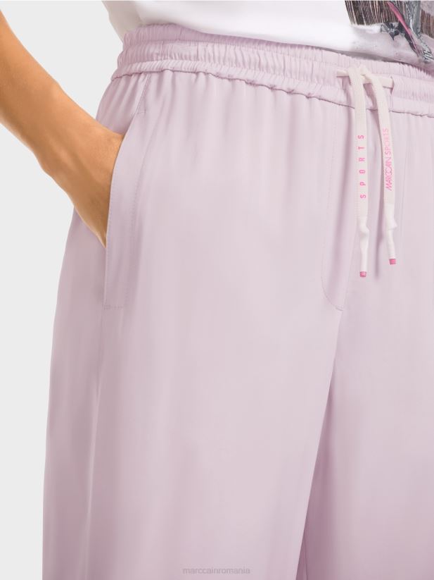pantaloni largi cu talie de jogger Marc Cain lavandă ușoară îmbrăcăminte 4826HH682