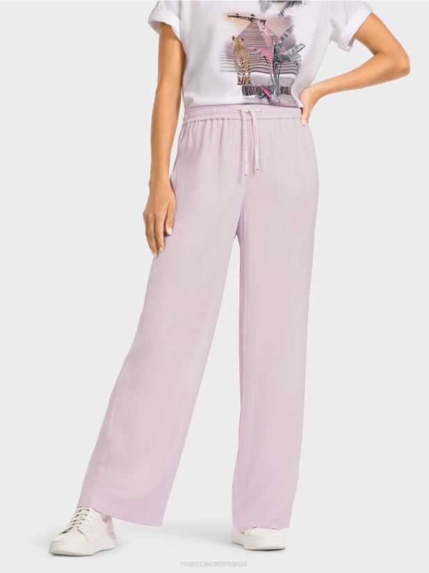 pantaloni largi cu talie de jogger Marc Cain lavandă ușoară îmbrăcăminte 4826HH682