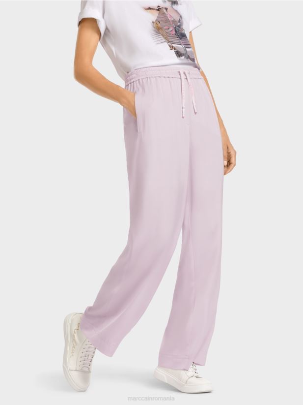 pantaloni largi cu talie de jogger Marc Cain lavandă ușoară îmbrăcăminte 4826HH682