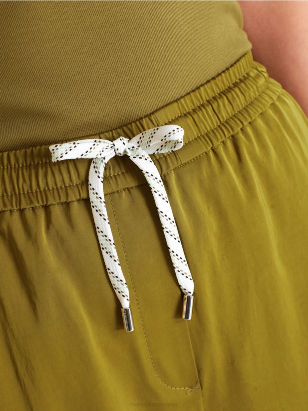 pantaloni largi cu talie de jogger Marc Cain măsline galbene îmbrăcăminte 4826HH695