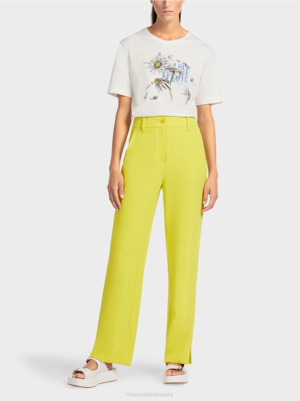 pantaloni largi eleganti Marc Cain sulf verde îmbrăcăminte 4826HH716