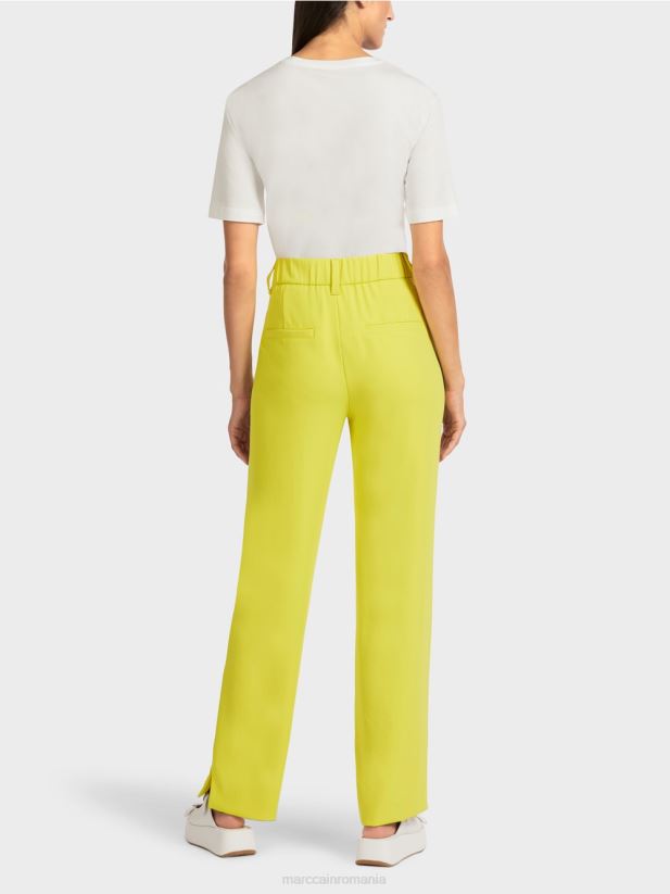 pantaloni largi eleganti Marc Cain sulf verde îmbrăcăminte 4826HH716