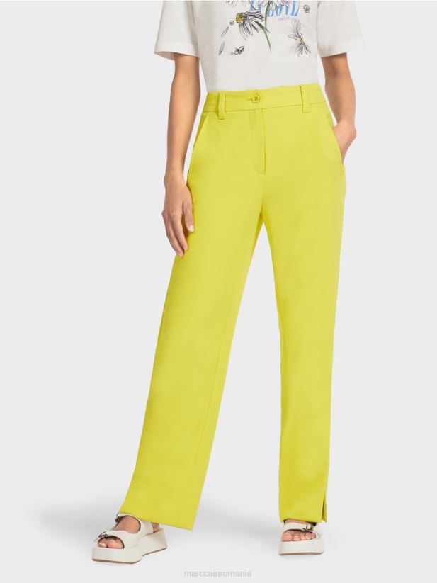 pantaloni largi eleganti Marc Cain sulf verde îmbrăcăminte 4826HH716