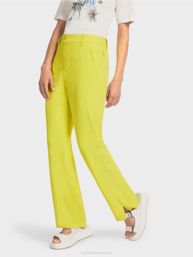 pantaloni largi eleganti Marc Cain sulf verde îmbrăcăminte 4826HH716