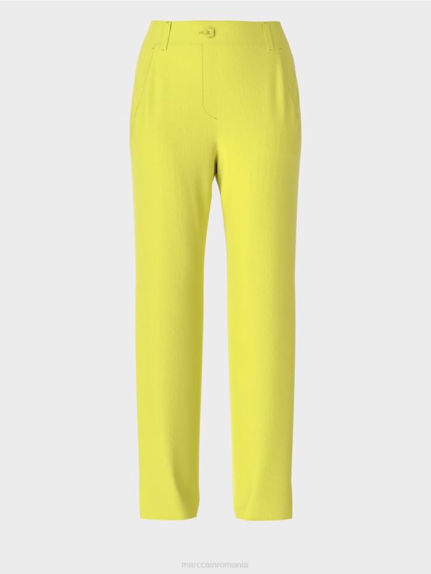 pantaloni largi eleganti Marc Cain sulf verde îmbrăcăminte 4826HH716