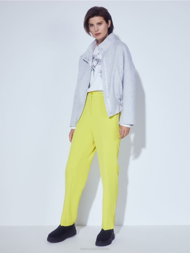 pantaloni largi eleganti Marc Cain sulf verde îmbrăcăminte 4826HH716