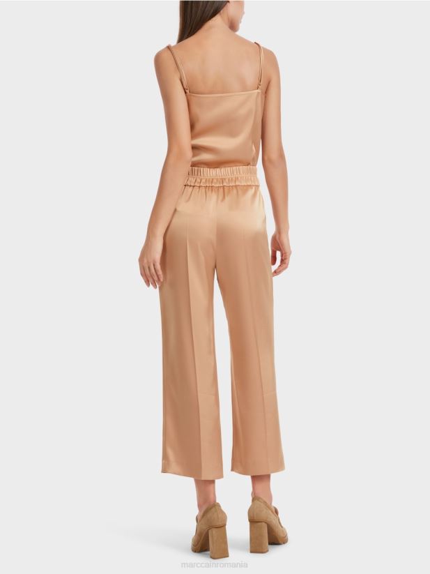 pantaloni largi washington lungime midi Marc Cain caramel strălucitor îmbrăcăminte 4826HH546