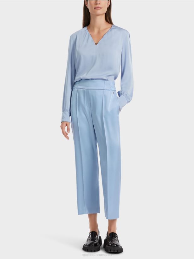 pantaloni largi washington lungime midi Marc Cain cer întunecat de vară îmbrăcăminte 4826HH552