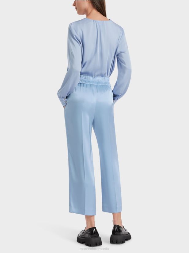 pantaloni largi washington lungime midi Marc Cain cer întunecat de vară îmbrăcăminte 4826HH552