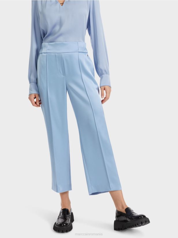pantaloni largi washington lungime midi Marc Cain cer întunecat de vară îmbrăcăminte 4826HH552