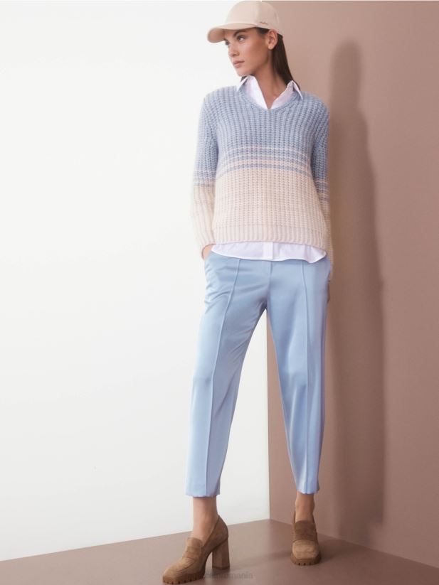 pantaloni largi washington lungime midi Marc Cain cer întunecat de vară îmbrăcăminte 4826HH552