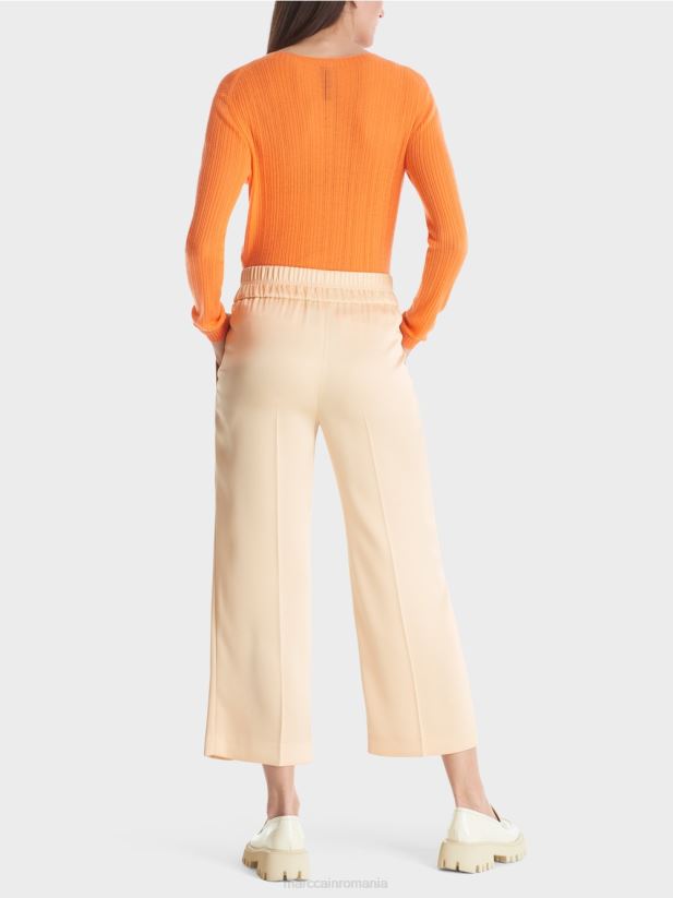 pantaloni largi washington lungime midi Marc Cain crema inchisa îmbrăcăminte 4826HH553