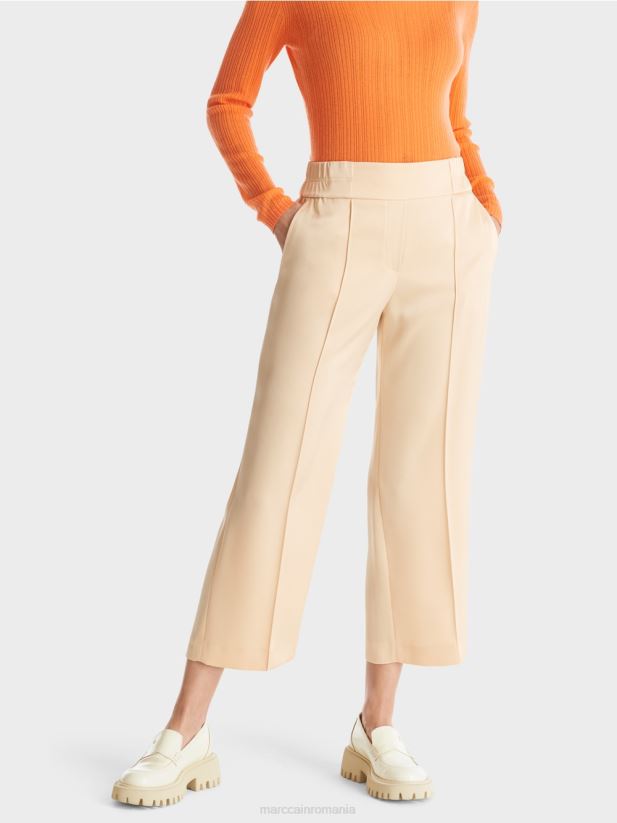 pantaloni largi washington lungime midi Marc Cain crema inchisa îmbrăcăminte 4826HH553