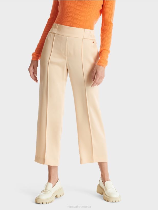 pantaloni largi washington lungime midi Marc Cain crema inchisa îmbrăcăminte 4826HH553